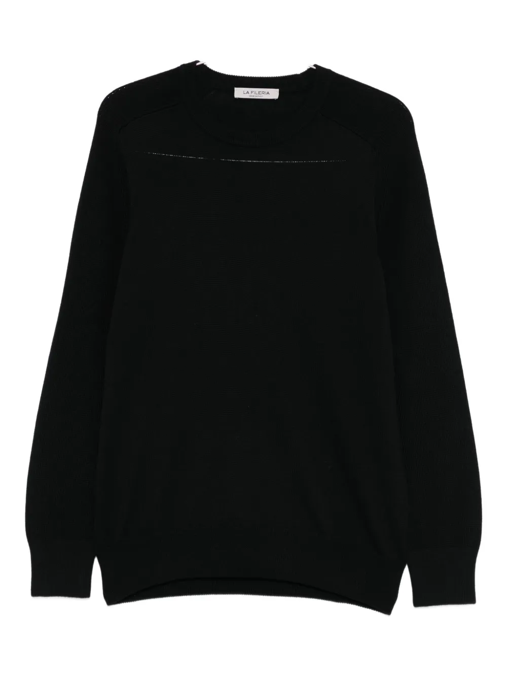 Fileria Ribbed Crew-neck Sweater In Black