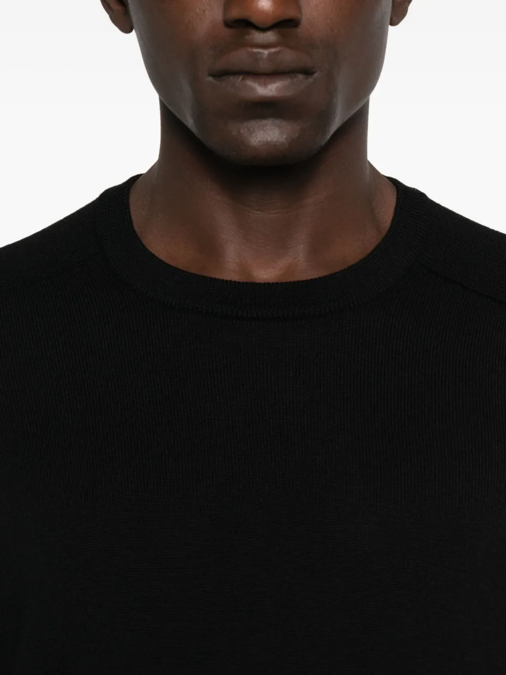 Fileria Ribbed Crew-neck Sweater In Black