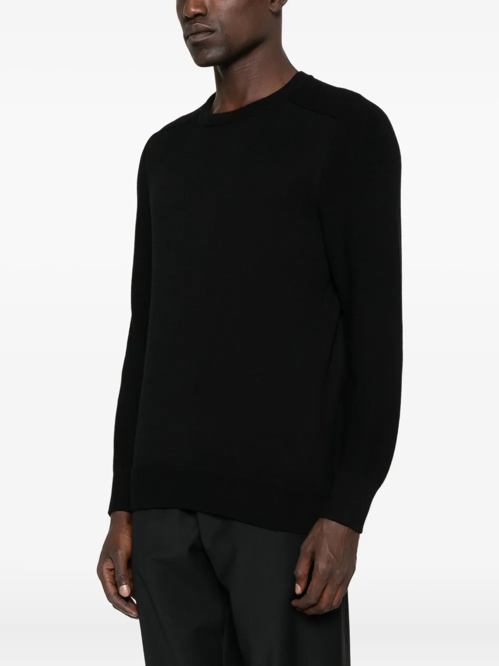 Fileria Ribbed Crew-neck Sweater In Black