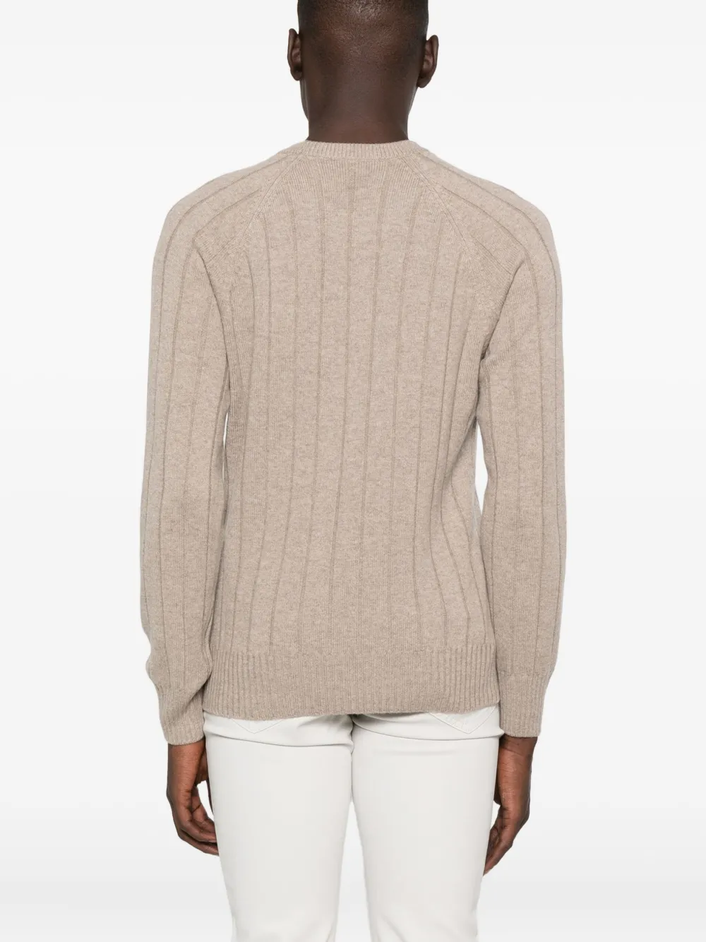 Fileria Ribbed Crew-neck Sweater In Brown