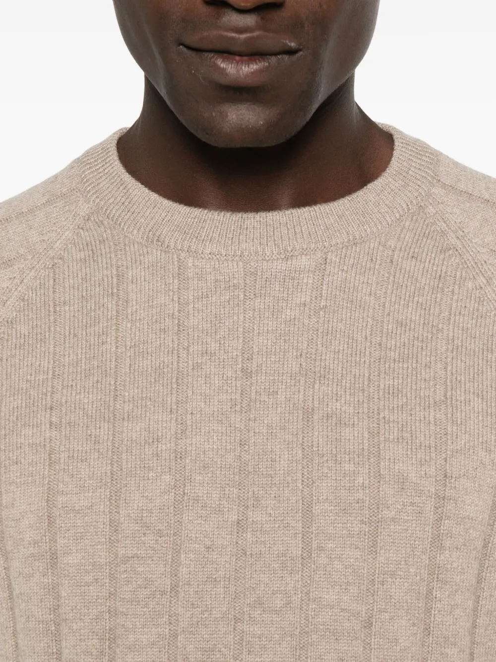 Fileria Ribbed Crew-neck Sweater In Brown