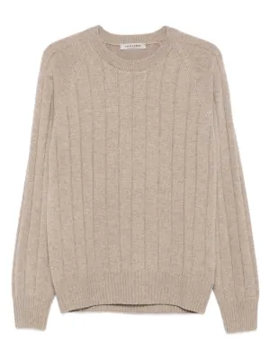 Pull Col Rond Homme La Fileria - 100% Laine, Manches Longues, Couleur Bleue - Neuf Avec étiquettes (2019)