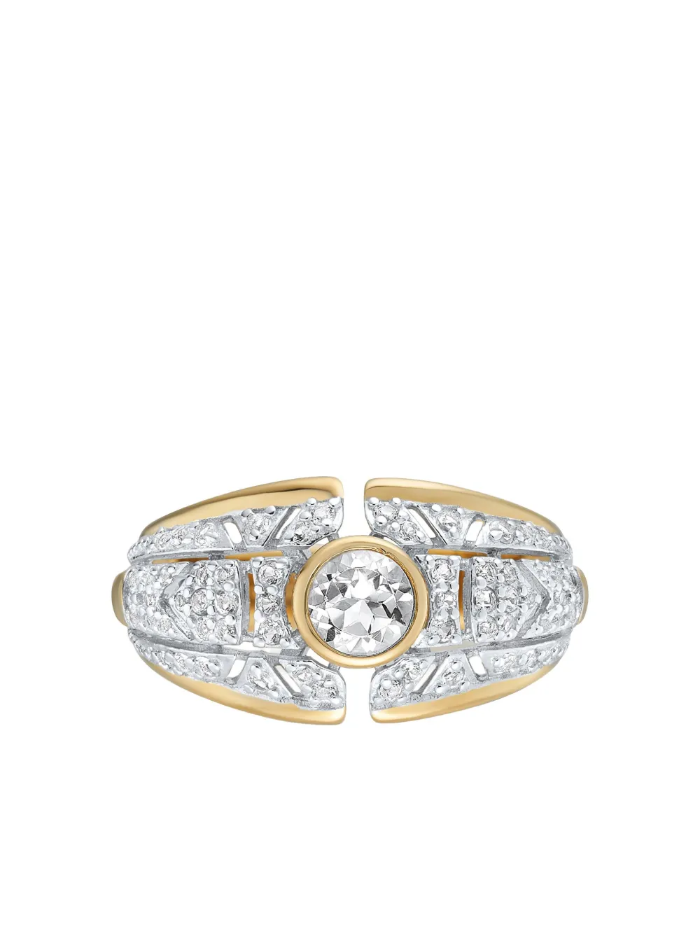 V Jewellery Chloe Geometric-pattern Ring In Gold