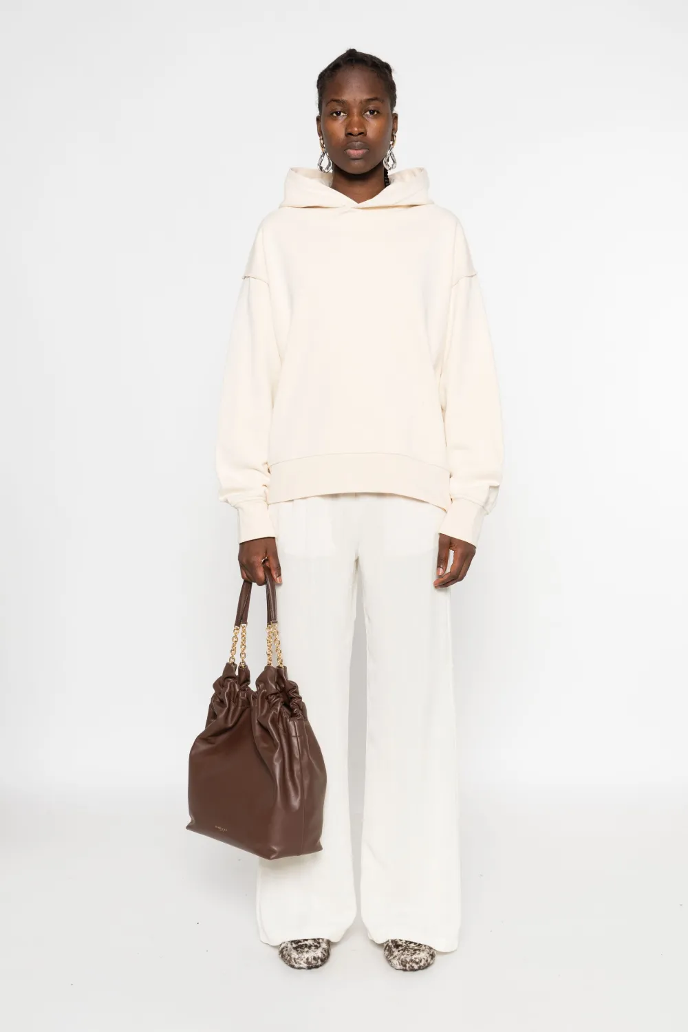 Federico Cina Cotton Hoodie In Gold