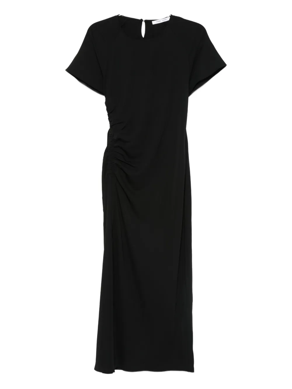SAMSOE crew-neck midi dress Zwart