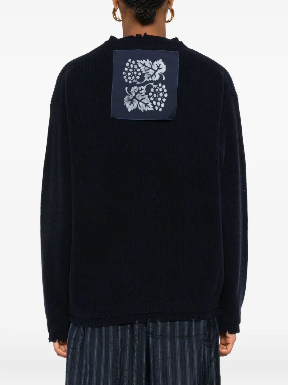 Federico Cina Round-neck Wool Sweater In Black