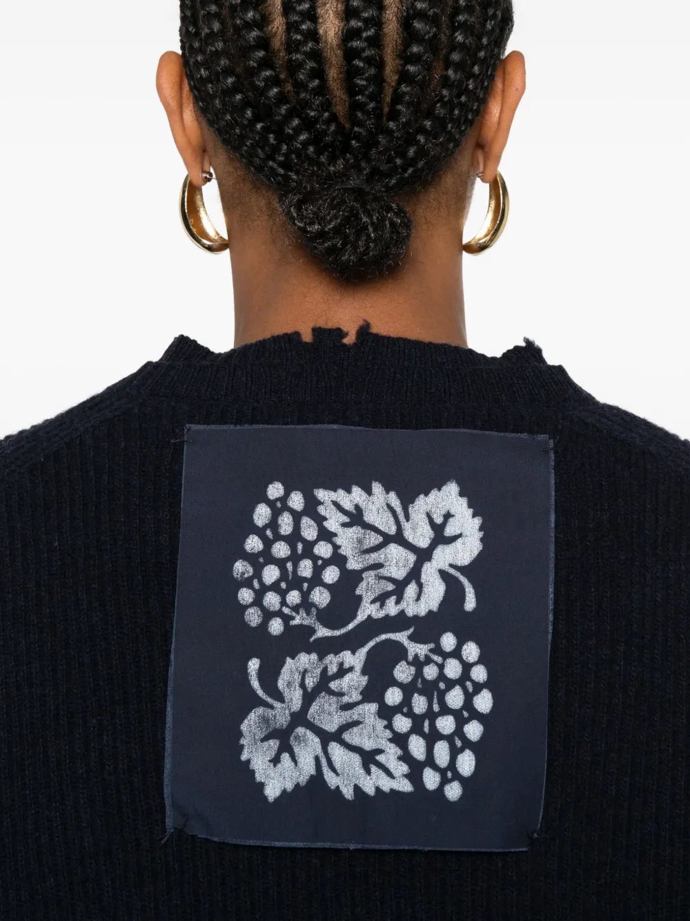 Federico Cina Round-neck Wool Sweater In Black
