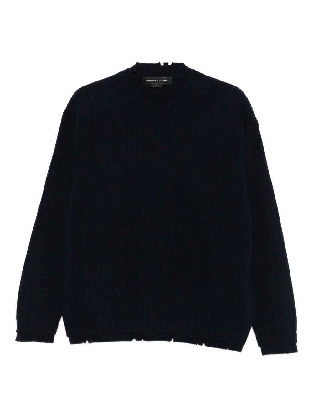 FEDERICO CINA round-neck wool sweater | Blue | Image 1
