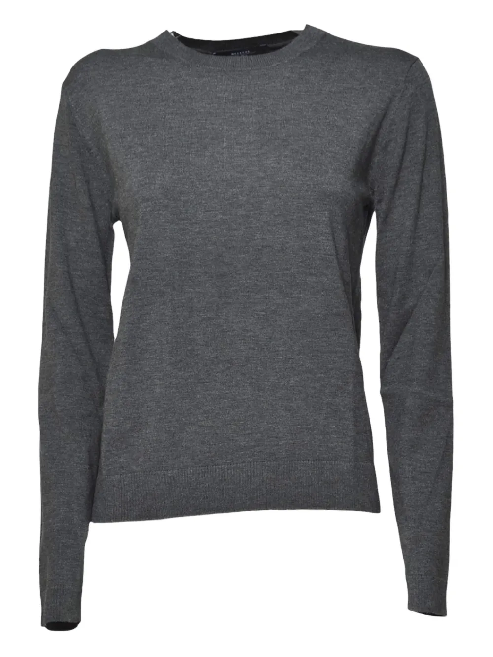 Weekend Max Mara Round-neck Long-sleeve Top In Gray