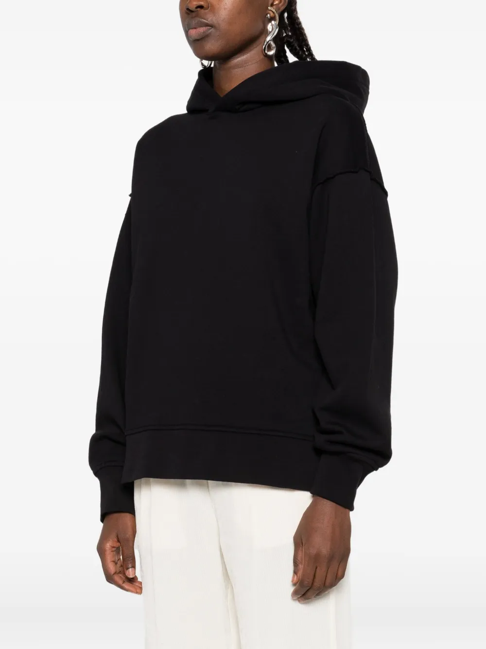 Federico Cina Cotton Hoodie In Black