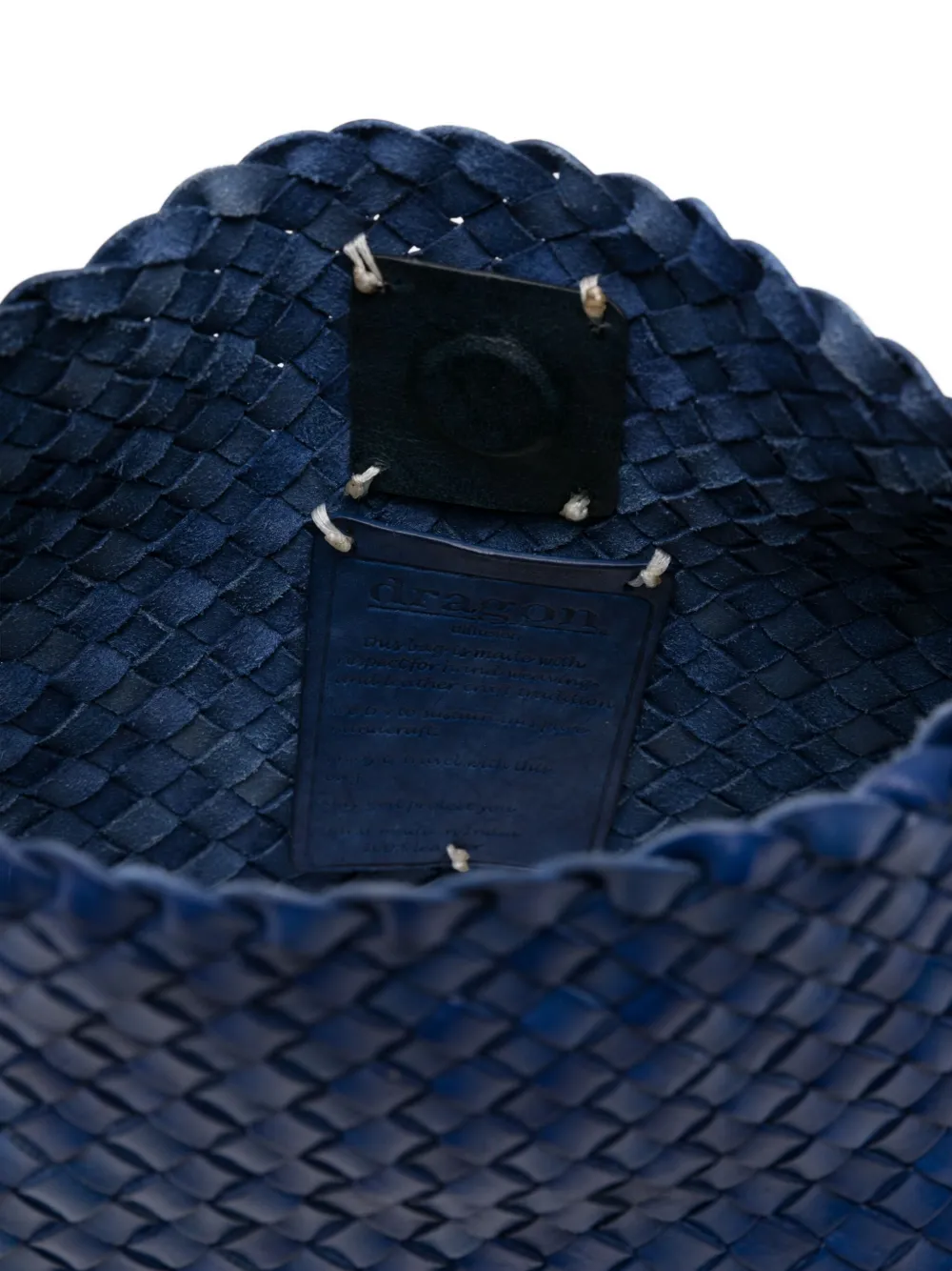 DRAGON DIFFUSION Santa woven-leather shoulder bag Blauw