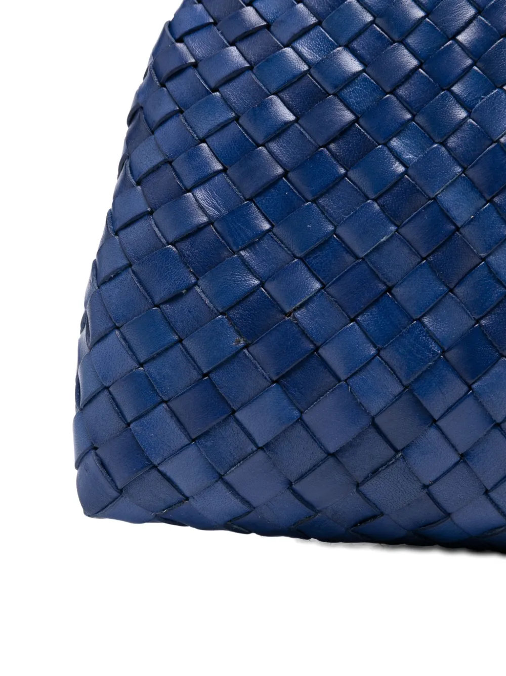 DRAGON DIFFUSION Santa woven-leather shoulder bag Blauw