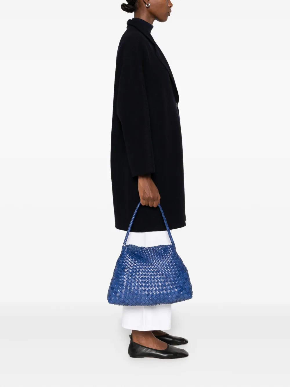 DRAGON DIFFUSION Santa woven-leather shoulder bag - Blauw