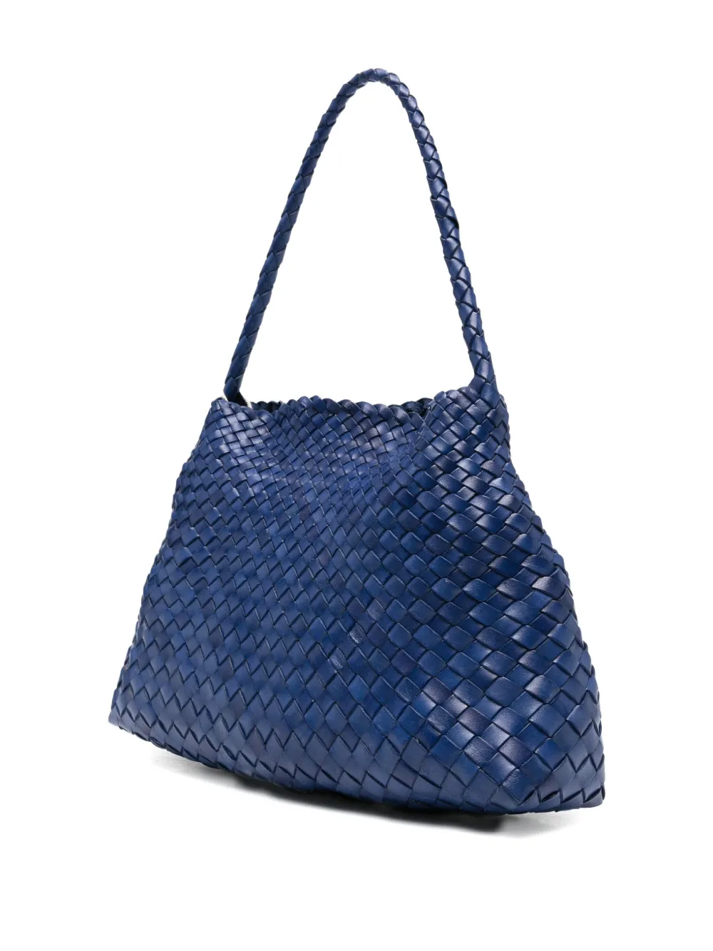 DRAGON DIFFUSION Santa woven-leather shoulder bag Blauw