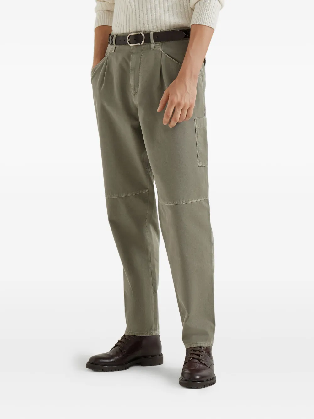 Brunello Cucinelli pleated pocket trousers Groen