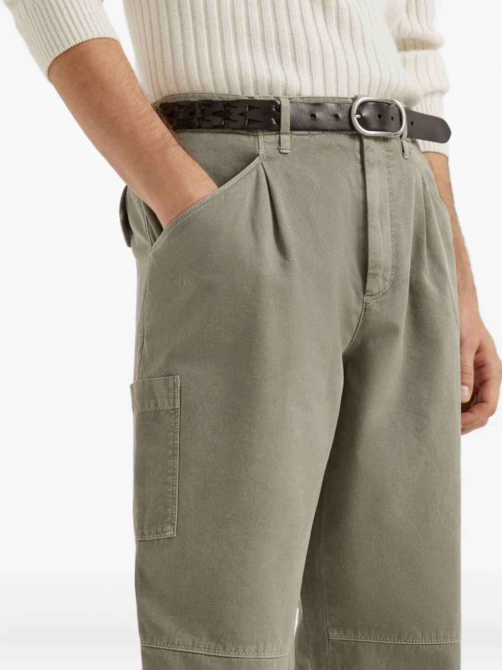 Brunello Cucinelli pleated pocket trousers Groen