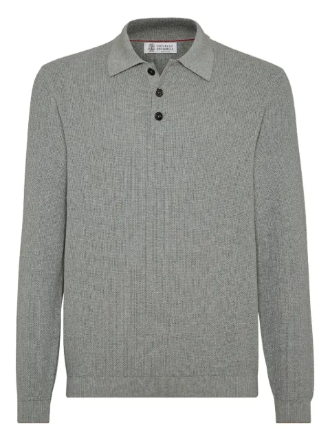 Brunello Cucinelli rib-knit polo sweater