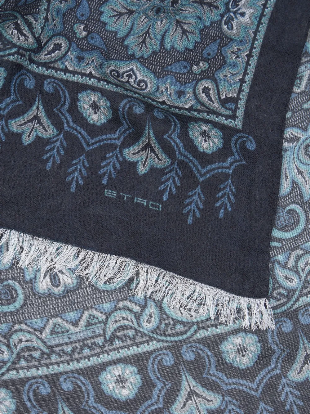 ETRO jacquard paisley scarf - Blauw