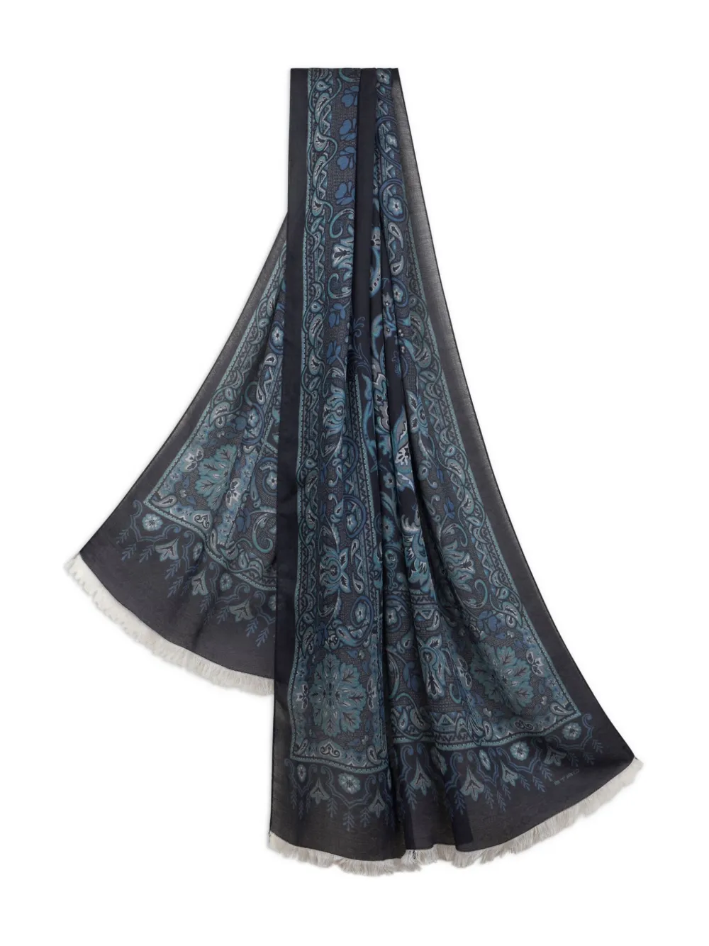 ETRO jacquard paisley scarf Blauw