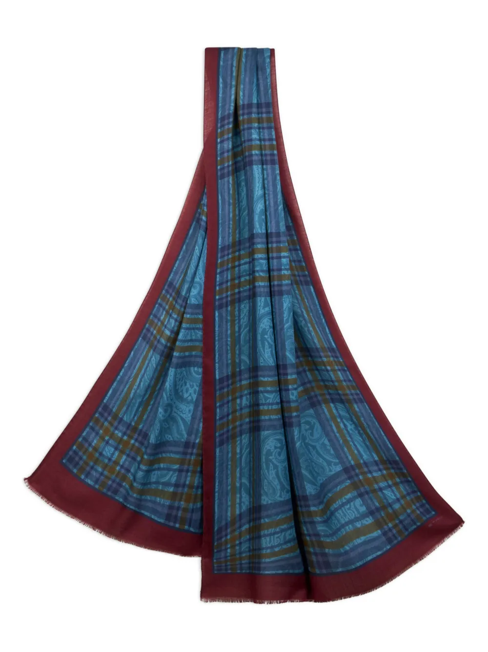 ETRO plaid scarf Blauw