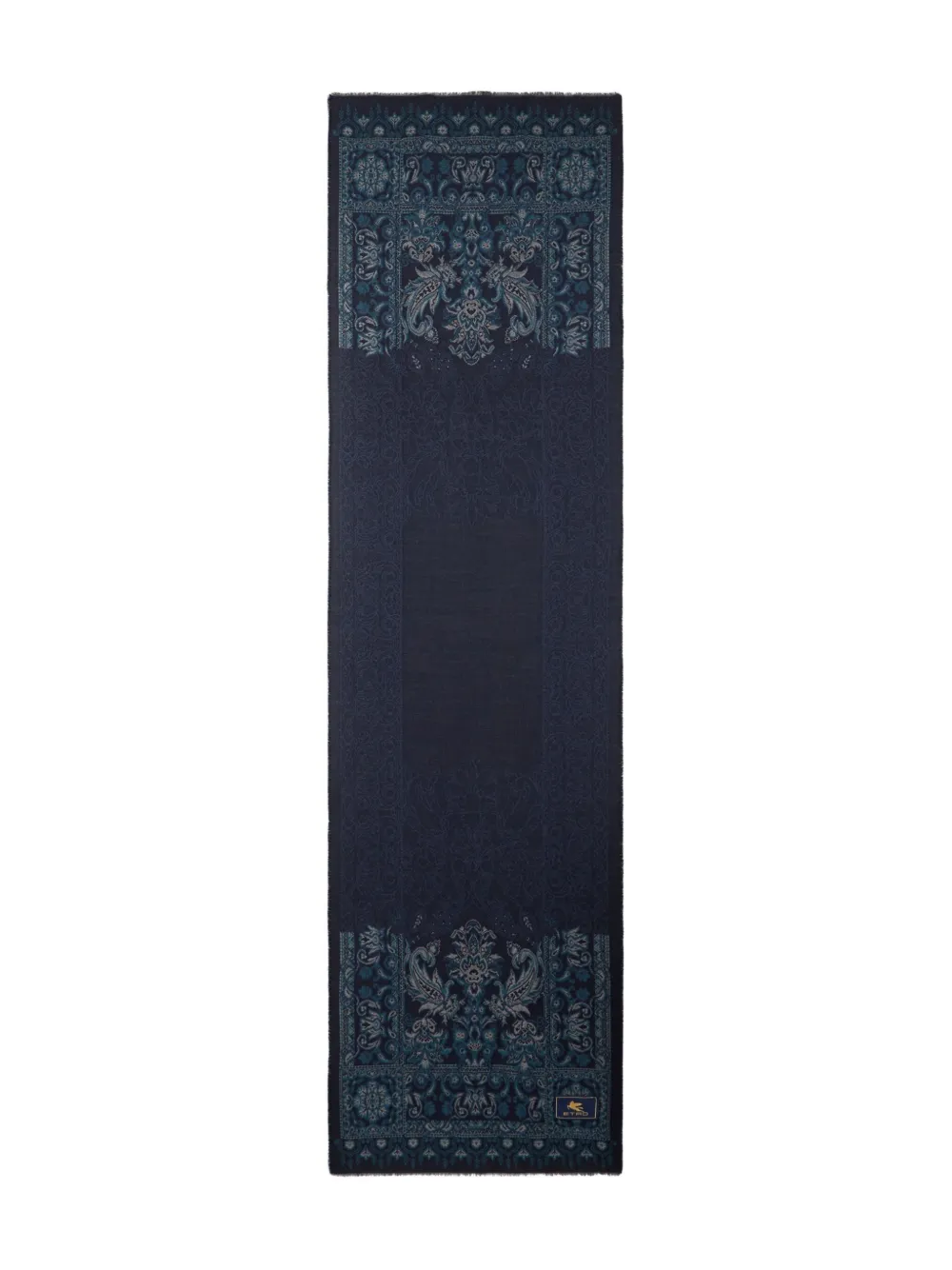 ETRO jacquard floral scarf Blauw