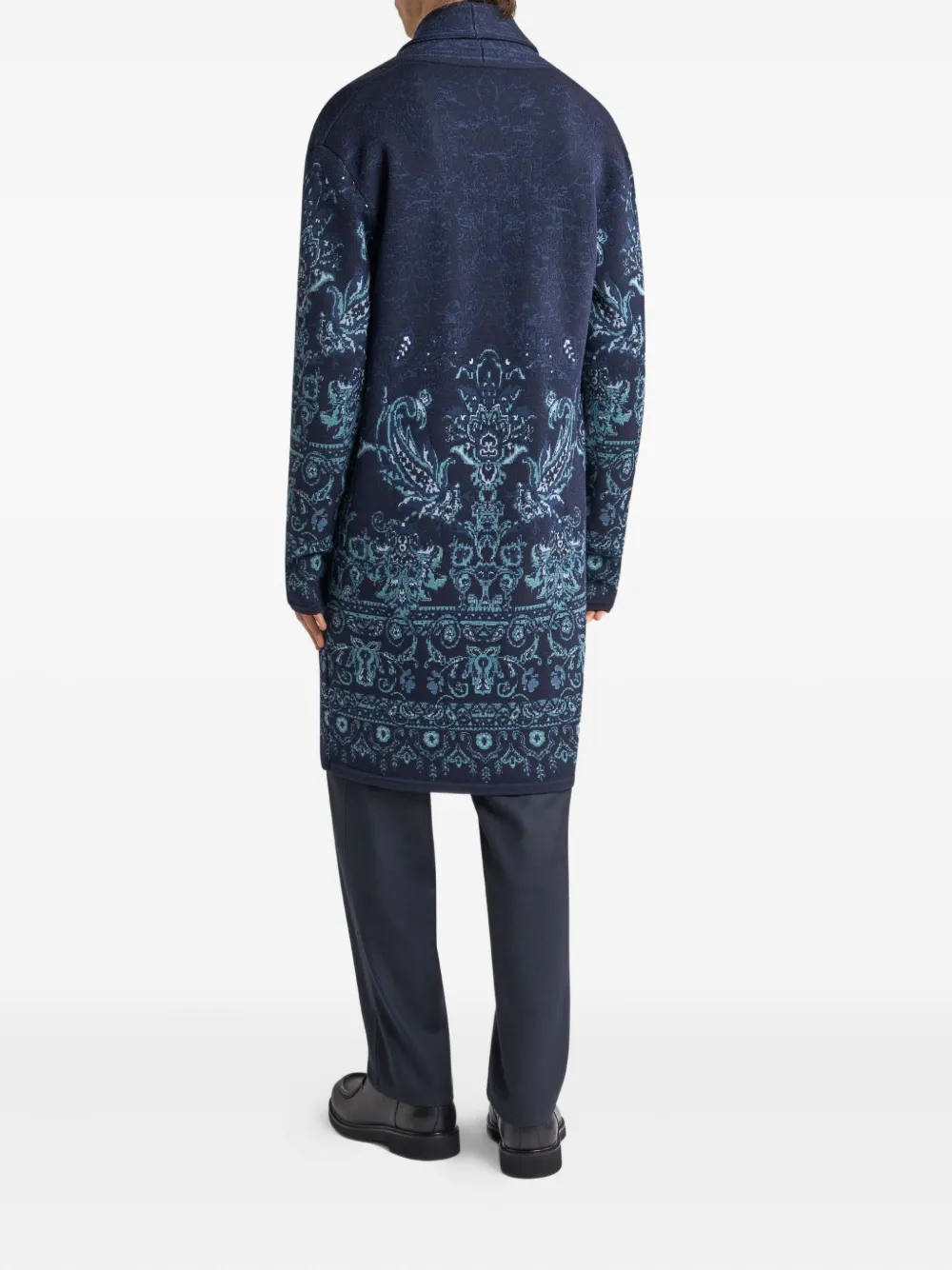 ETRO paisley-jacquard cardigan Blauw