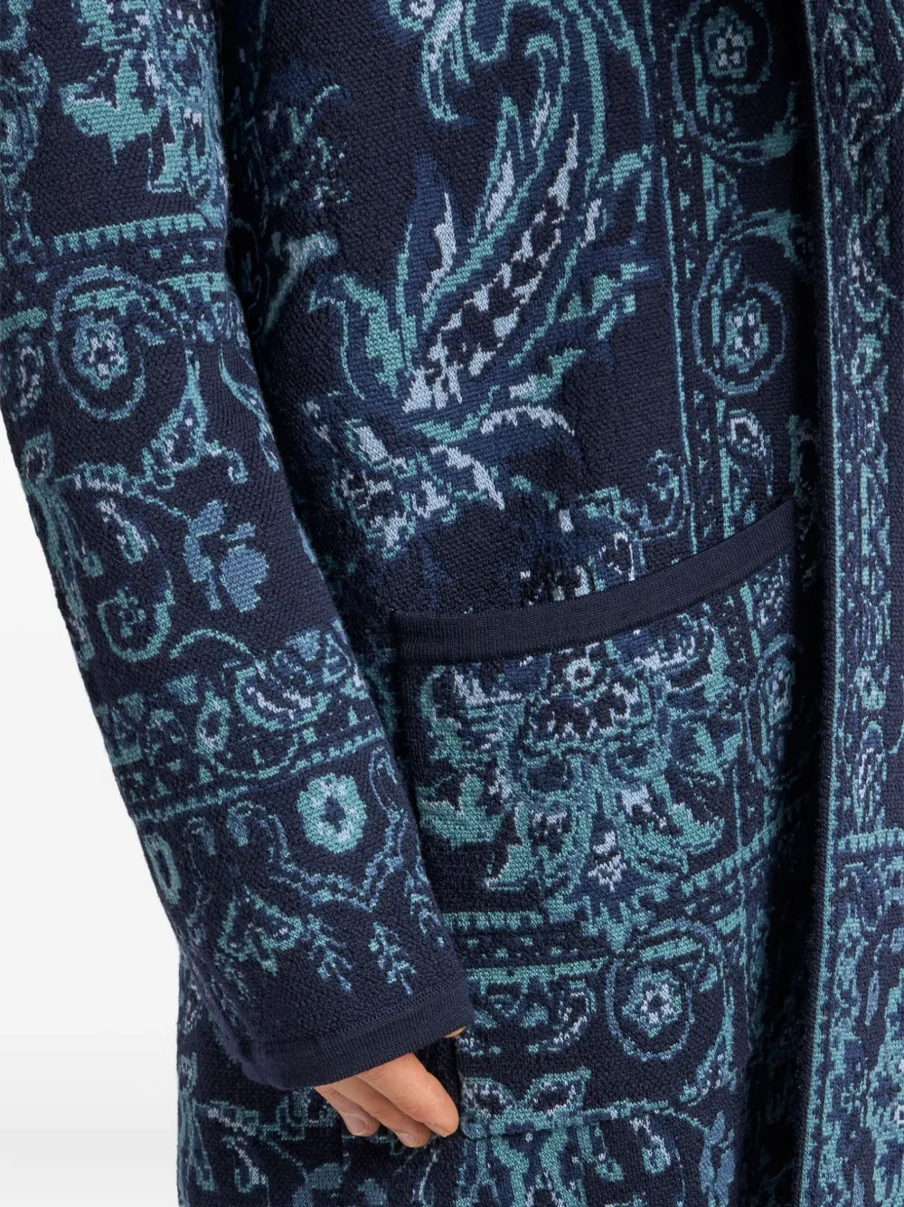 ETRO paisley-jacquard cardigan Blauw