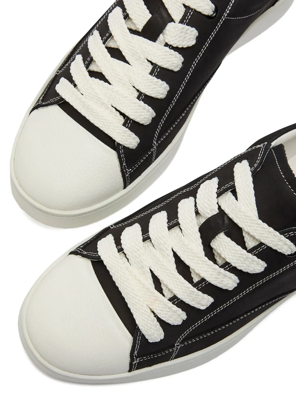 JUDE LLOW nubuck-leather stitching-detailing low-top sneakers Black