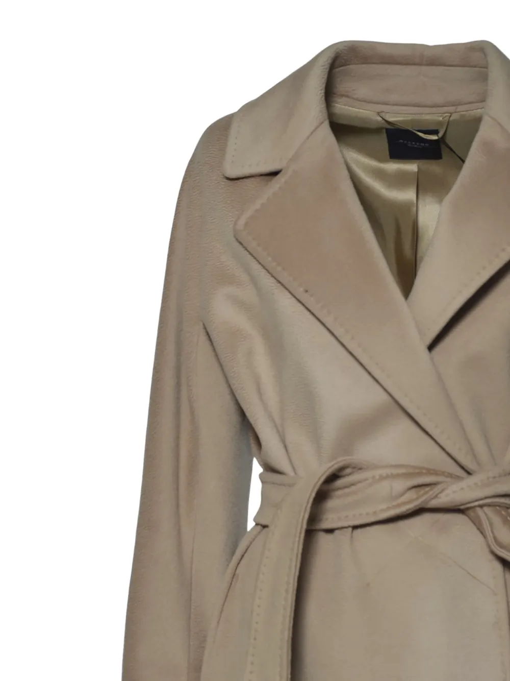 Weekend Max Mara Belted Lapel Coat In Brown