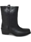 Weekend Max Mara 60mm leather square-toe boots - Black
