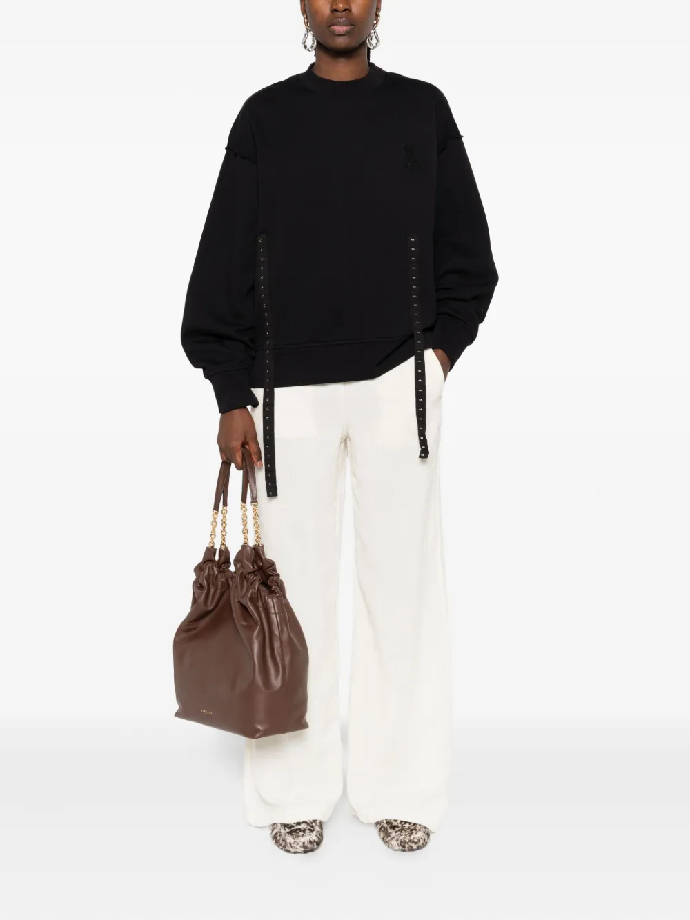 FEDERICO CINA Sweater met ronde hals Zwart
