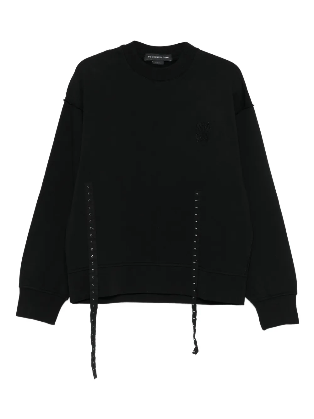 FEDERICO CINA Sweater met ronde hals Zwart