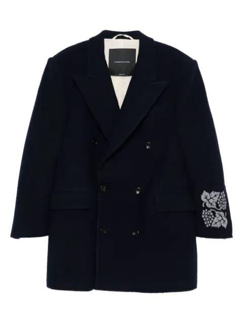 FEDERICO CINA double-breasted embroidered-cuff blazer