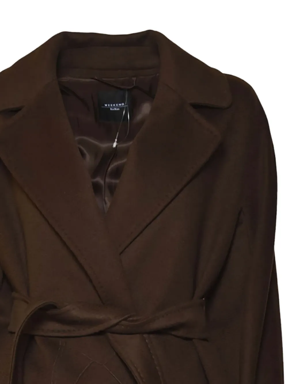 Weekend Max Mara Virign Wool Double-breasted Coat In Brown