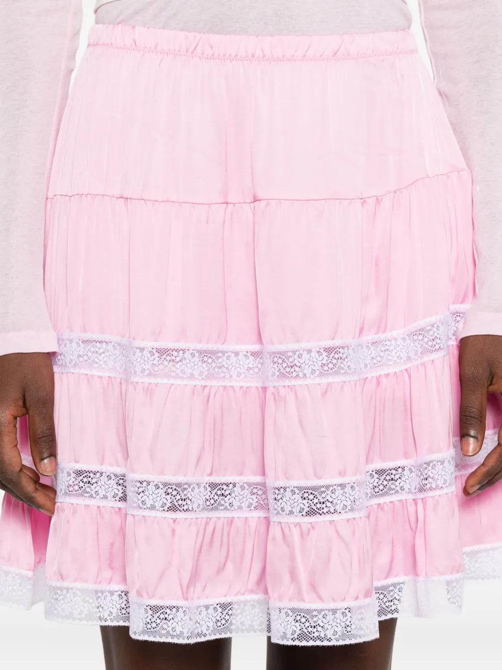 Gimaguas Mini-rok met afwerking van kant Roze