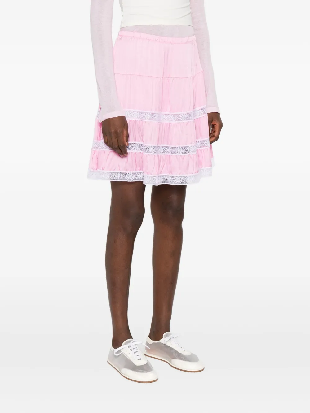 Gimaguas Mini-rok met afwerking van kant Roze