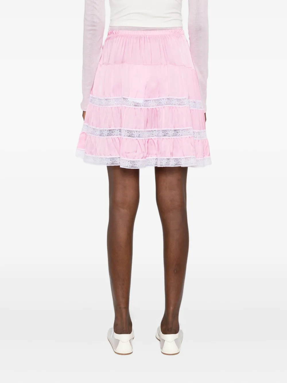 Gimaguas Mini-rok met afwerking van kant Roze