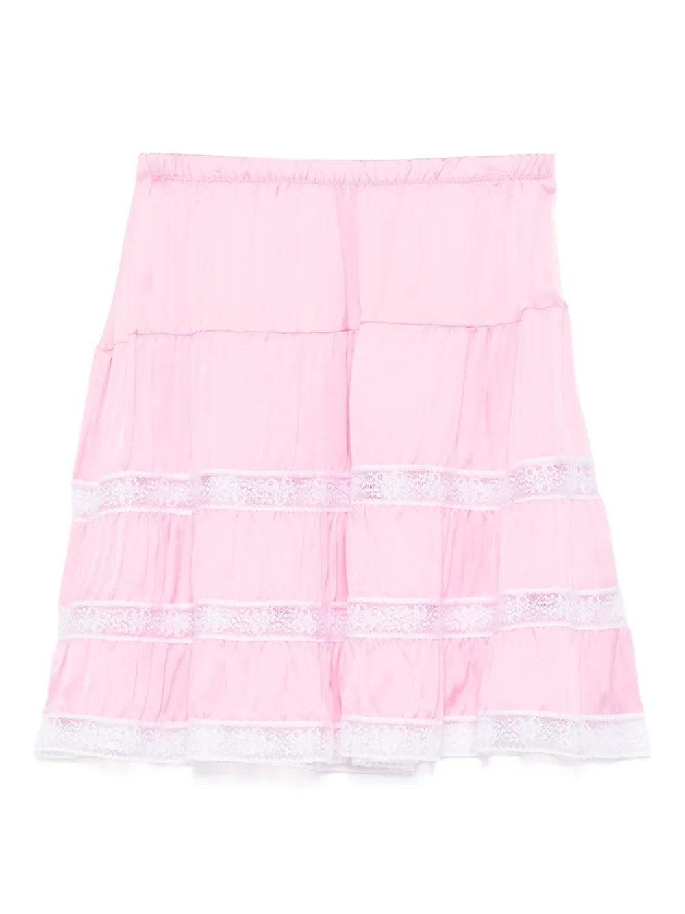 Gimaguas Gestufter Minirock mit Spitzenbesatz | Rosa | Image 1