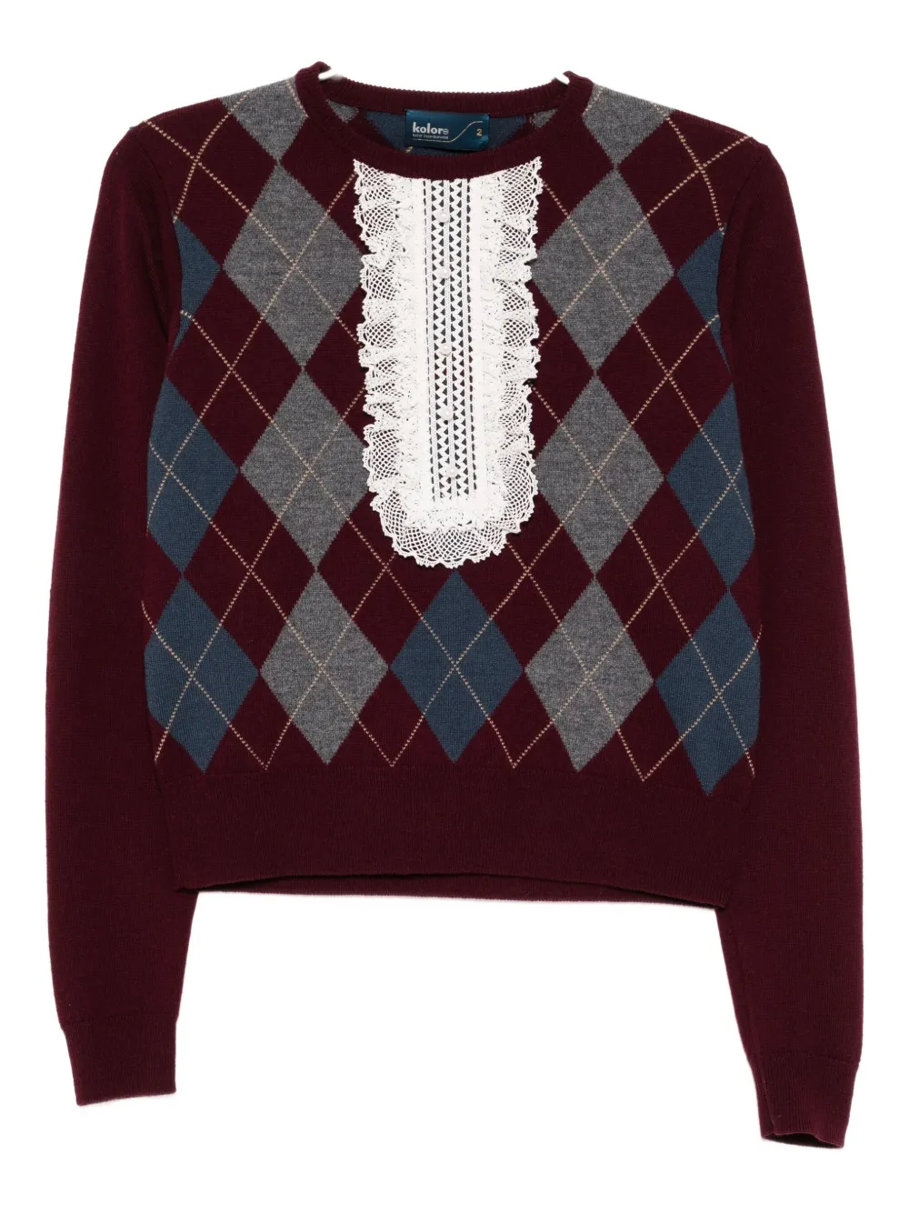 Kolor Wool Checked Jumper In Red