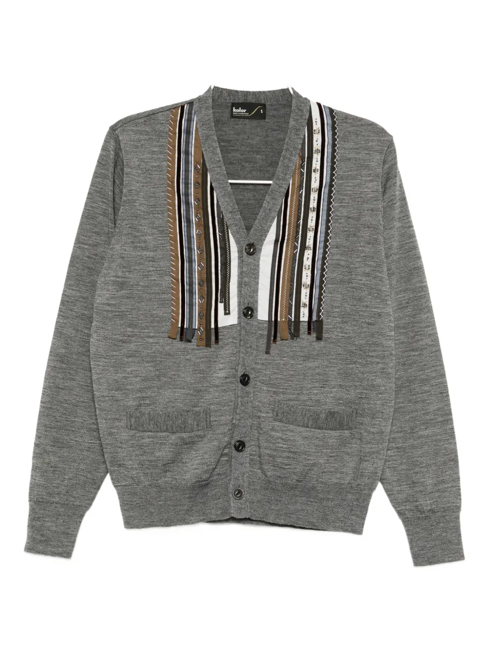 Kolor striped cardigan - Grigio