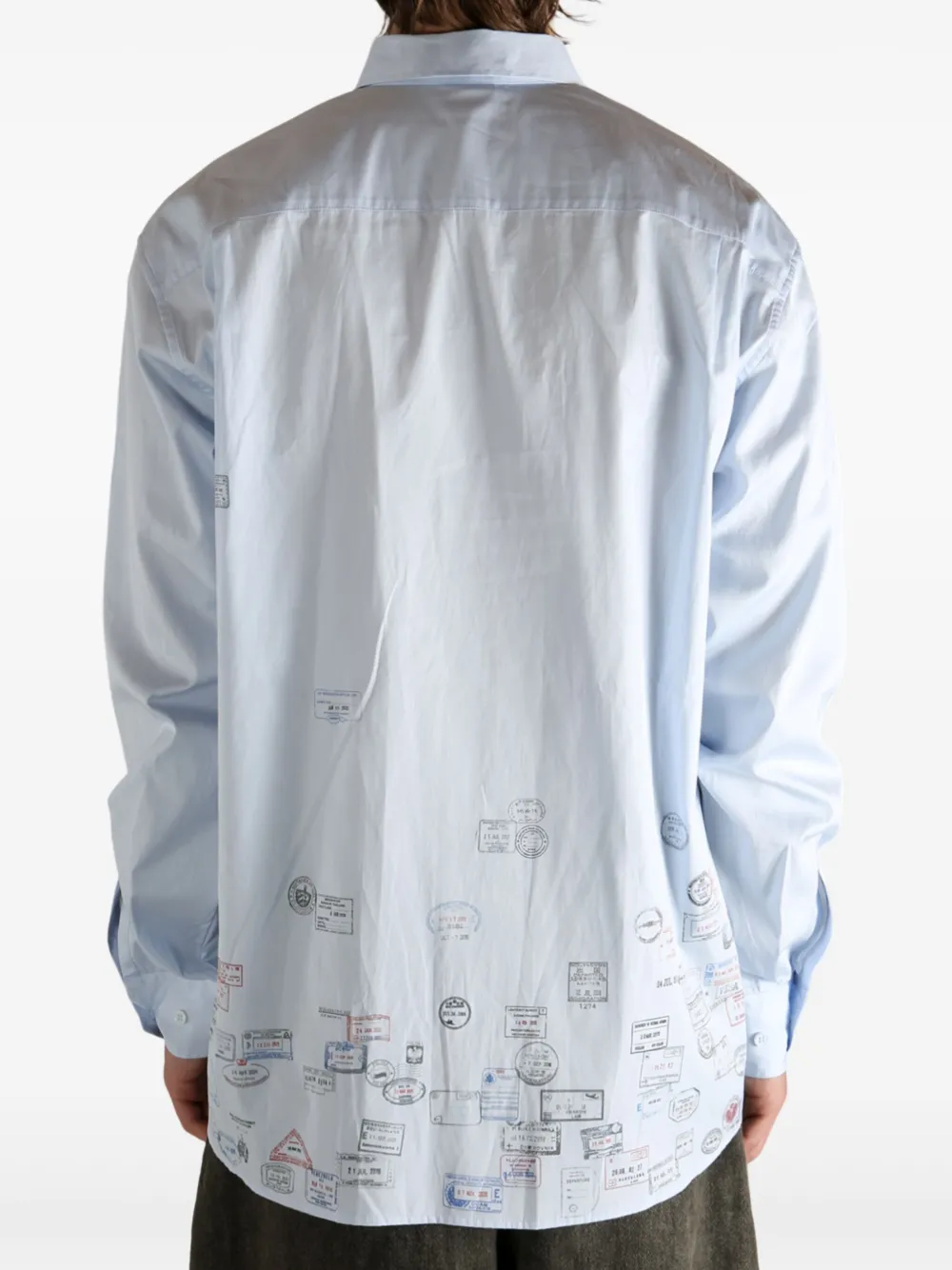 トップス Vetements Printed Cotton Shirt 18AW VETEMENTS stamp-print Cotton Shirt | Blue | FARFETCH CA