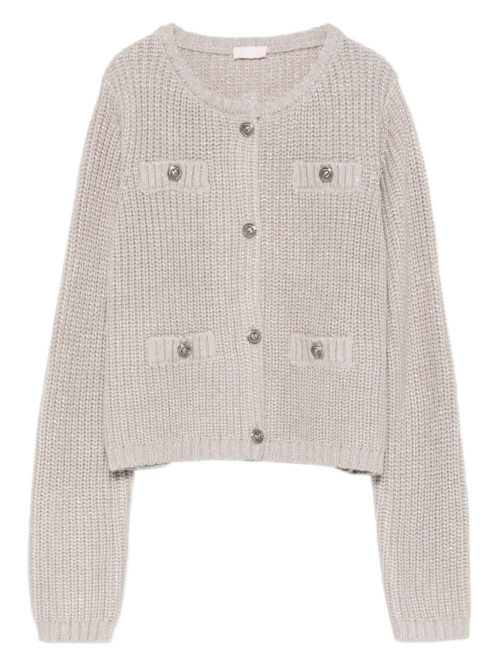 Liu •jo Welt-pockets Cardigan In Neutral
