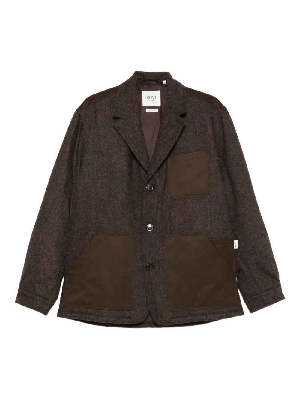 ROVI lucca herringbone wool patch-pocket jacket | Brown | Image 1