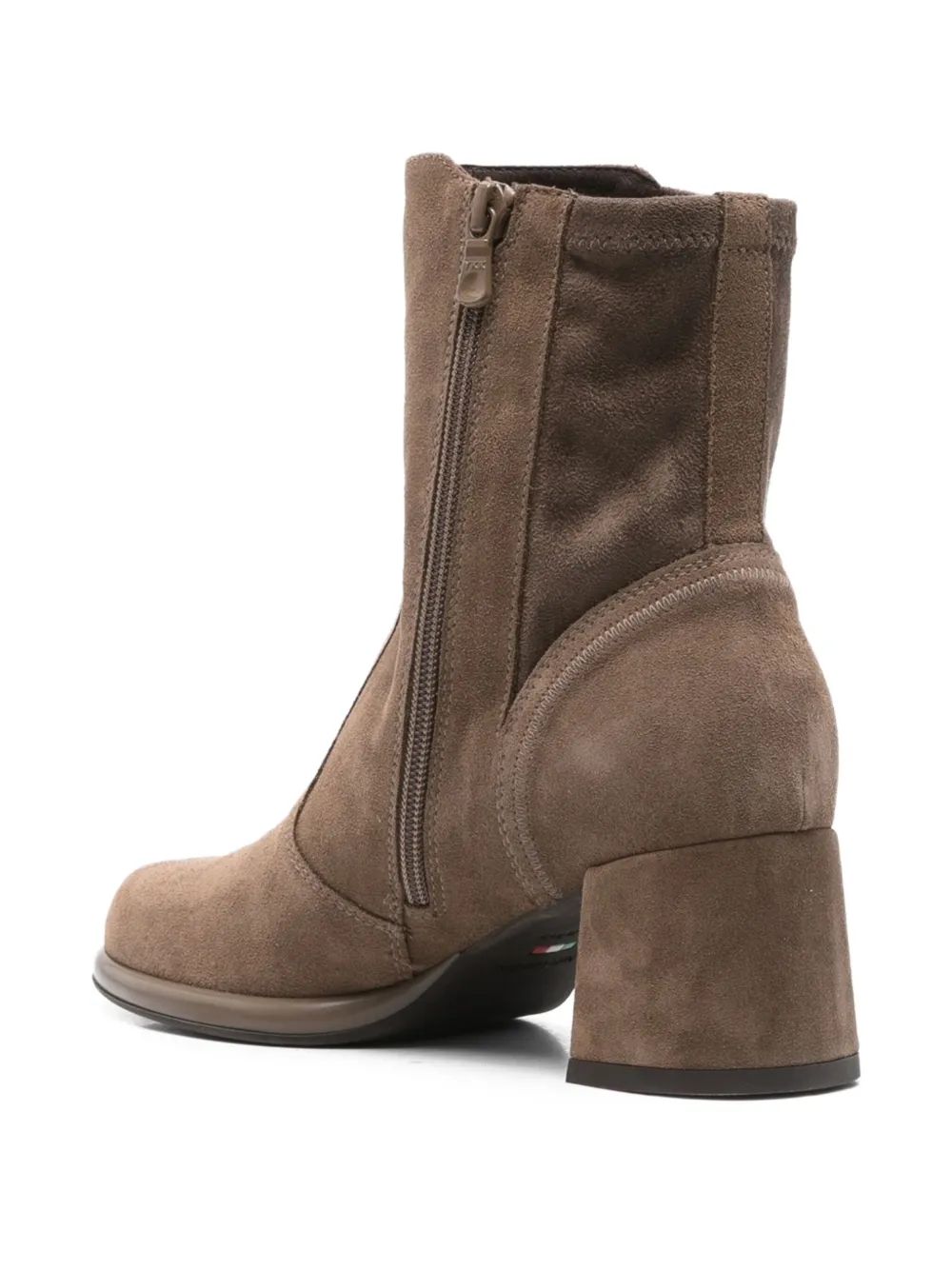 NERO GIARDINI 50mm zip-detail block-heel boots Brown