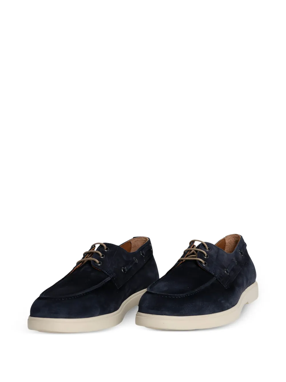 FLECS nubuck-leather lace-up boat shoes Blue