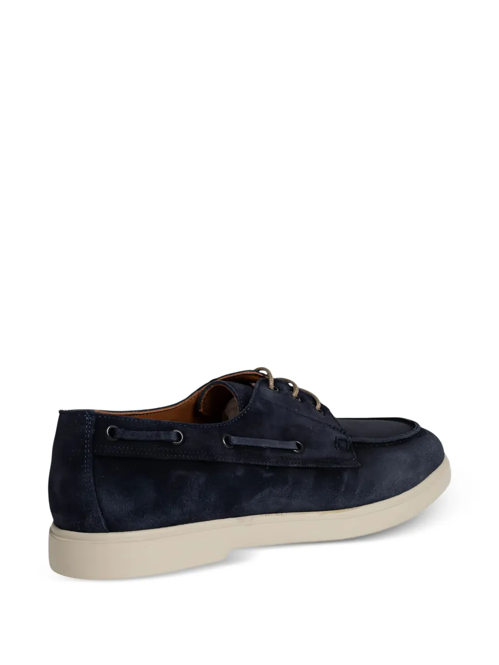 FLECS nubuck-leather lace-up boat shoes Blue