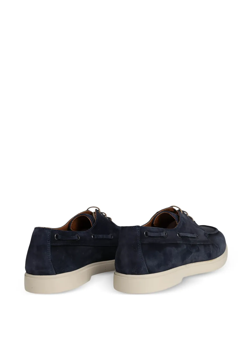 FLECS nubuck-leather lace-up boat shoes Blue