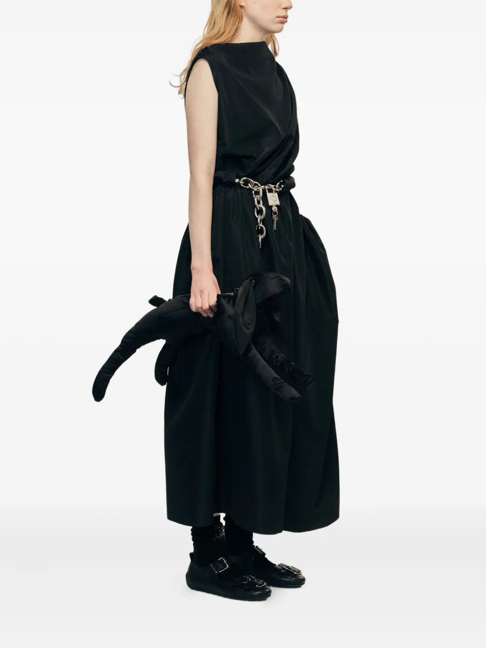 Simone Rocha draped maxi dress - Zwart