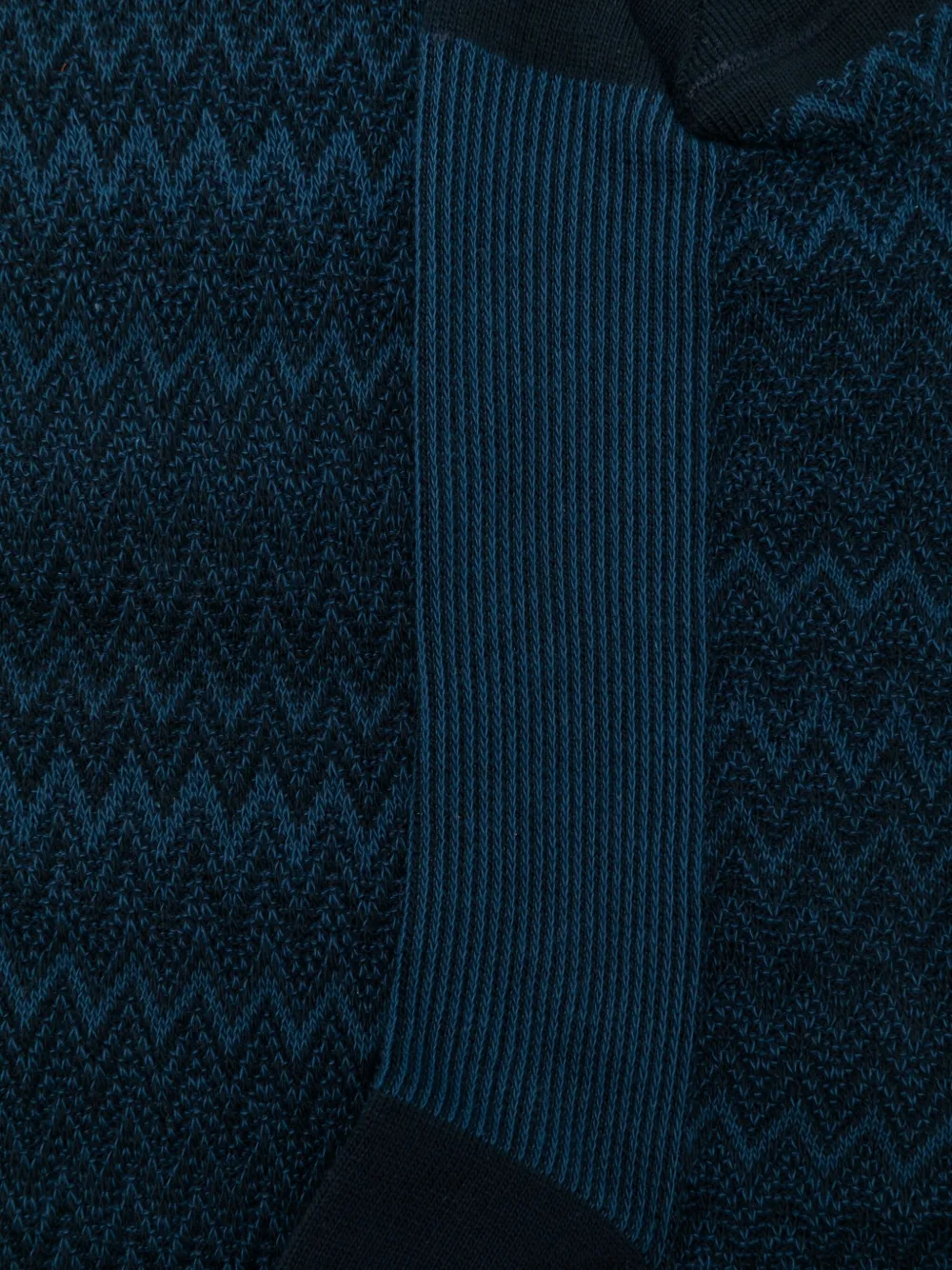 Missoni Kniehoge sokken met zigzag-patroon Blauw