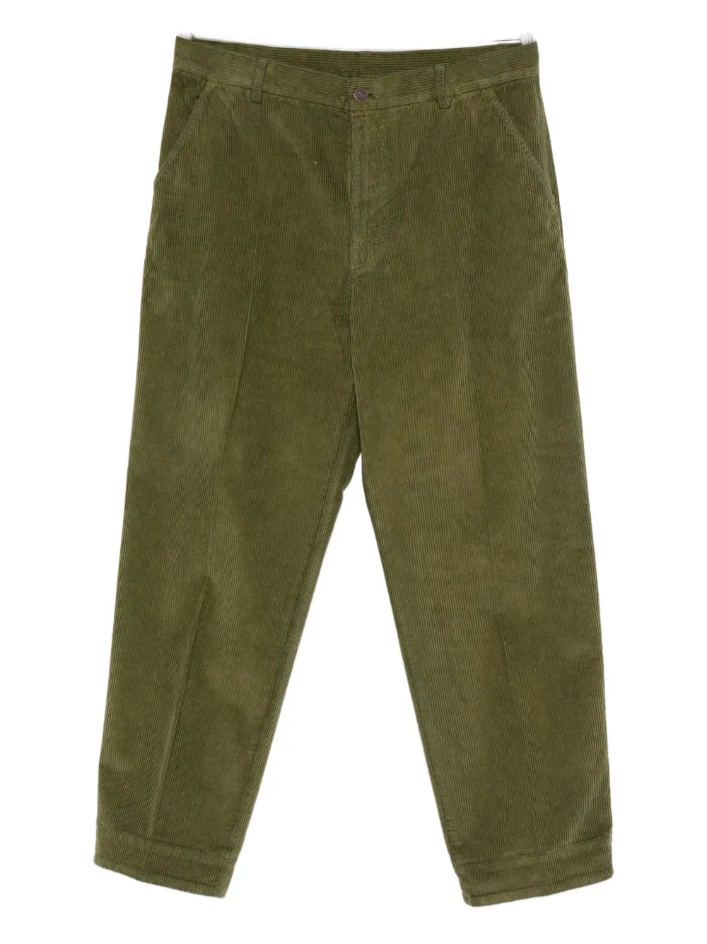 Cellar Door Fadi Trousers Corduroy Fabric Belt Loops In Green